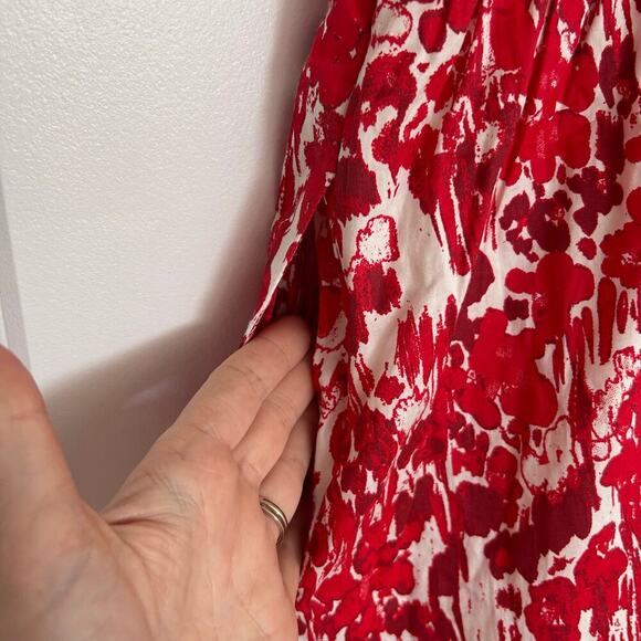 NWT Aureta Square Neck Corset A-Le Dress Midi Women’s 2X Red Bloomcore Romantic - Picture 13 of 13